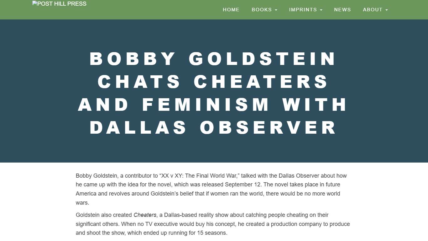 Bobby Goldstein Chats Cheaters and Feminism with Dallas Observer