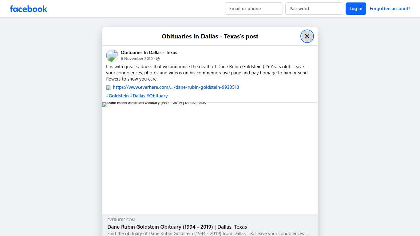 It is with great sadness... - Obituaries In Dallas - Texas | Facebook